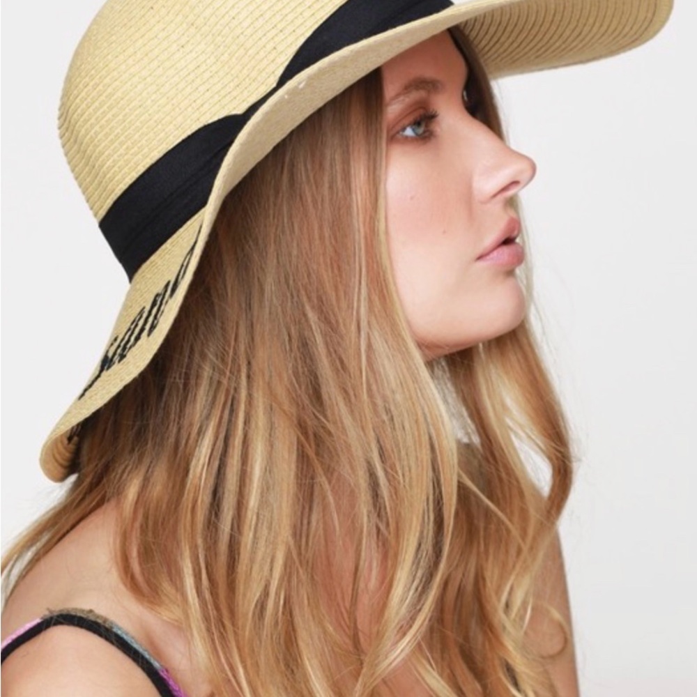 Stylish Tan and Black Wide Brim Hat